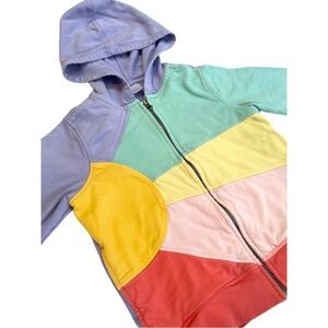 Hanna Andersson Size 6-7 Spring Into Sunshine Cotton Hoodie zip up
